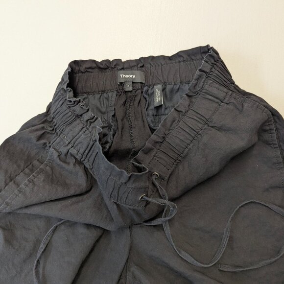 Theory Size 2 Linen Blend Black Drawstring Pants - Picture 9 of 14
